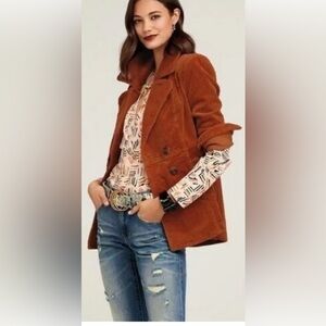 CAbi Women's Rust Corduroy Pea Coat